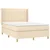 Vidaxl Box spring postelja z vzmetnico LED krem 140x190 cm blago