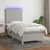 Vidaxl Box spring postelja z vzmetnico LED sv. siva 100x200 cm blago
