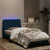 Vidaxl Posteljni okvir z LED brez vzmetnice moder 90x190 cm žamet