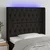 Vidaxl LED posteljno vzglavje črno 103x16x118/128 cm blago