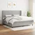Vidaxl Box spring postelja z vzmetnico svetlo siva 200x200 cm blago