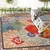 Lesnina PREPROGA ZA ZUNANJO UPORABO Floral 80/150 cm tkano rdeča