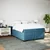 Vidaxl Box spring postelja z vzmetnico temno modra 160x200 cm žamet