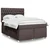 Vidaxl Box spring postelja z vzmetnico temno rjava 140x200 cm blago