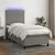 Vidaxl Box spring postelja z vzmetnico LED temno siva 90x200 cm blago