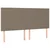 Vidaxl Box spring postelja z vzmetnico LED taupe 200x200 cm blago