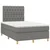 Vidaxl Box spring postelja z vzmetnico temno siva 120x200 cm blago