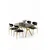 Hanah Home Trpezarijski set, 5 komada, Crni