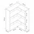 Hanah Home polica za knjige Adel 2 Shelf Corner, 60×60 cm, bela