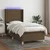 Vidaxl Box spring postelja z vzmetnico LED temno rjava 100x200cm blago