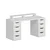 Hanah Home radni sto Alen 150cm 8 Drawer, 150 cm, beli
