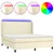 Krevet box spring s madracem LED krem 180x200cm od umjetne kože