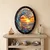 WallXpert drveni zidni ukras ALQ133-M, talas u stilu vitraža pri zalasku sunca, 33 x 43 cm