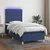 Vidaxl Box spring postelja z vzmetnico LED modra 90x190 cm blago