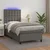 Vidaxl Box spring postelja z vzmetnico LED siva 80x200 cm umetno usnje