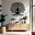 WallXpert metalni zidni ukras DCV-1081-MT, silueta u meditaciji ispred drveta života, 80 x 80 cm, crni