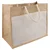 vidaXL Jutene torbe z žepom 5 pcs Naravna in bela 42 x 33 x 19 cm
