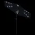 Vrtni suncobran s čeličnom šipkom LED crni 225 x 225 x 212 cm
