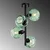 Opviq Luster Benek-15-14495, 40x40x55cm, IP20, Crno-zeleni