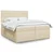Vidaxl Box spring postelja z vzmetnico krem 200x200 cm blago