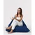 Atelier Del Sofa Vrtna vreča Bean Bag, piramida Big Bed Pouf - temno modra