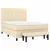 Vidaxl Box spring postelja z vzmetnico krem 140x200 cm blago