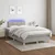 Vidaxl Box spring postelja z vzmetnico LED sv. siva 120x200 cm blago