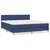 Greatstore Box spring postelja z vzmetnico modra 160x200 cm blago