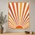 WallXpert uramljena slika na platnu Cc-D-Ah-1020, retro sunce sa zracima u narandžastim i žutim tonovima, 70 x 95 cm
