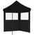 Sklopivi prigodni šator za zabave s 2 bočna zida crni