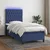 Vidaxl Box spring postelja z vzmetnico LED modra 90x200 cm blago