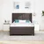 Vidaxl LED Box Spring Postelja Temno rjava 140 x 200 cm blago