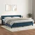shumee Box spring postelja z vzmetnico temno modra 200x200 cm žamet