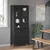 Visoka komoda VIKEN crna 80 x 40 x 190 cm od masivne borovine