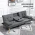Homestar Sofa postelja za 3 osebe 181x77x78 cm temno siva