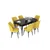 Hanah Home Set Trpezarijski sto i 6 stolica Nef, Žuto-braon