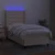 Vidaxl Box spring postelja z vzmetnico LED krem 90x200 cm blago