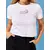 Sinsay - Pamučni crop top sa natpisom - belo