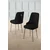 Hanah Home set trpezarijskih stolica Newa 8 kom, crna tkanina Babyface, hromirane metalne noge