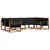 Set vanjskih sofa 6 kom. Prirodna i crna