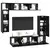 Set TV komoda Zidne 8 pcs Crni hrast Konstruirano drvo