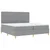 Vidaxl LED Box Spring Postelja Svetlo siva 200 x 200 cm blago