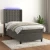 vidaXL Box spring postelja z vzmetnico LED temno siva 100x200 cm žamet