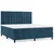 Box spring postelja z vzmetnico LED temno modra 180x200cm žamet
