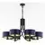 Jupiter 2102 - Luster na lancu ARTHUR 6xE27/15W/230V plava/crna