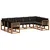 Set vanjskih sofa s jastukom 9 pcs Prirodna i crna