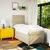 Vidaxl Box spring postelja z vzmetnico krem 90x190 cm blago