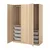PAX / FORSAND Garderober, belo b. im. hrastovine/belo b. im. hrastovine, 150x60x201 cm