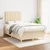 Vidaxl Box spring postelja z vzmetnico krem 120x200 cm blago