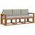 Set vanjskih sofa s jastukom 3 pcs Prirodna i svijetlo siva